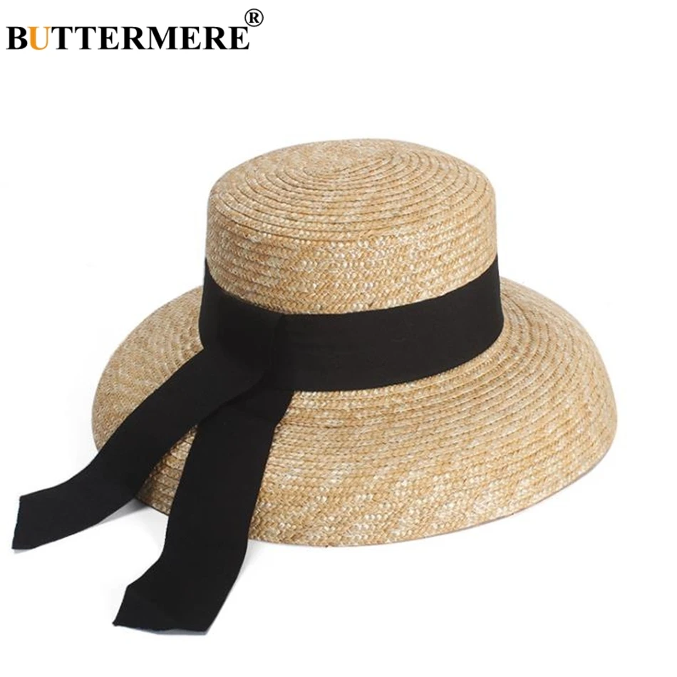 BUTTERMERE, шляпа от солнца, женская дизайнерская соломенная шляпа, летняя пляжная шляпа от солнца, Женская французская Ретро шляпа с широкими полями, модная брендовая женская шляпа