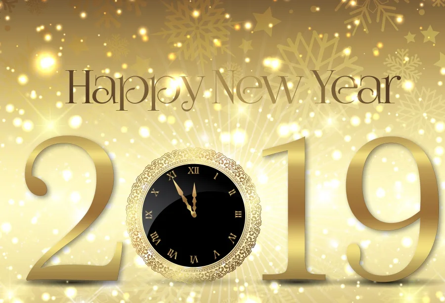 

Laeacco Happy New Year Clock Light Bokeh Snowflake Photography Background Customized Photographic Backdrops For Photo Studio