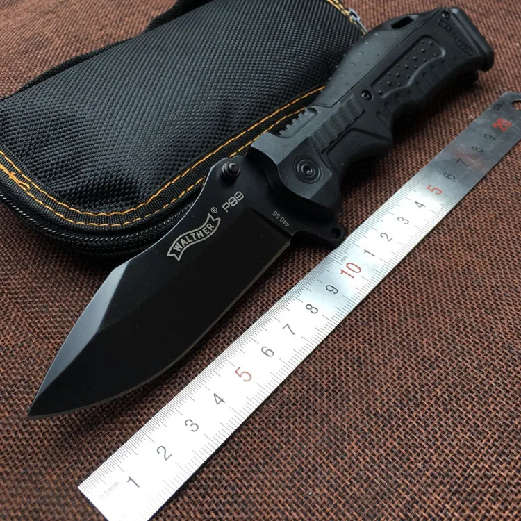 Online Vellance de P99 cuchillos plegables de vidrio de Nylon mango de plástico 7Cr13Mov hoja táctica Camping cuchillo de caza de bolsillo herramientas EDC