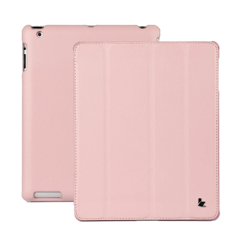 Jisoncase, роскошный умный чехол для iPad 4, 3, 2, откидной Чехол-книжка, кожаный чехол-подставка, авто пробуждение, спящий чехол для iPad 2, 3, 4, чехол, Funda Capa - Цвет: Pink