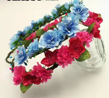

Crown Flower Wreath Headbands With Flowers For Women Hair Flower Hair Band Headband Garland Crown Tiara De Flores Headpieces