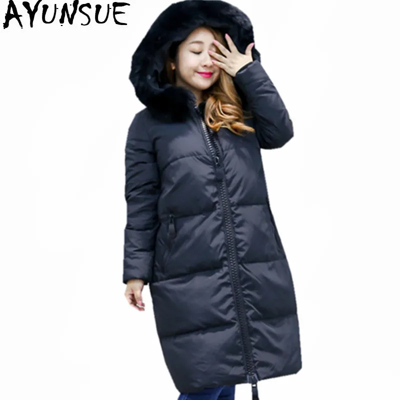 

AYUNSUE 2019 Women's 90% Duck Down Jacket Woman Padded Down Coat Female Winter Jacket Women Black Parkas Plus Size 10XL WXF537