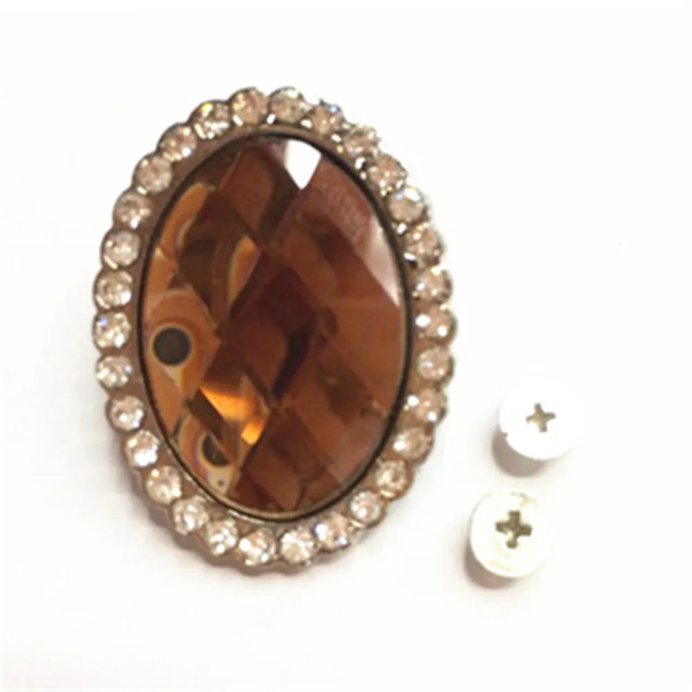 

Antique Crystal Belt Concho egg circle Screwback Rhinestone Concho Leathercraft for Belt DIY Hardware Crystal Belt Accessories