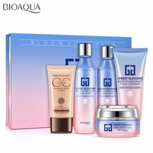 BIOAQUA 5 шт./компл. вишневые продукты по уходу за кожей костюм Увлажняющий Белый Очищающий Лосьон тонера BB крем уход за кожей лица набор