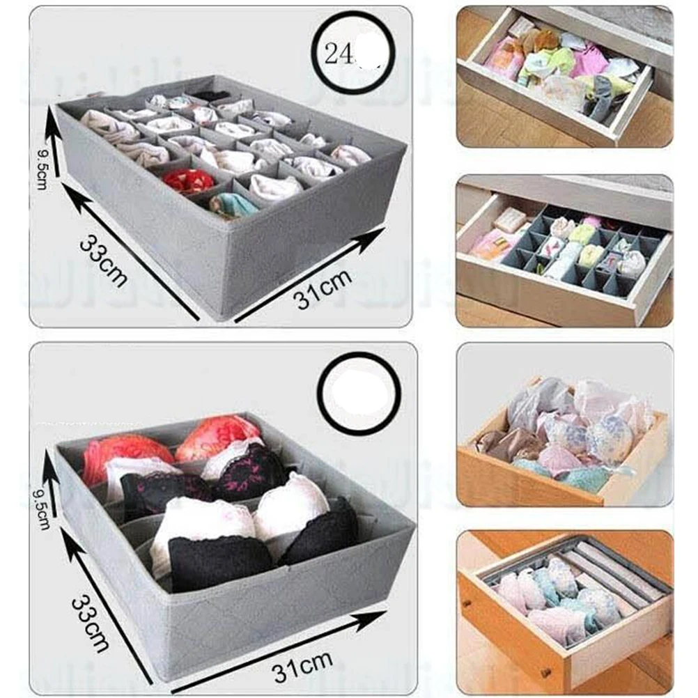 Kopen Nieuwe 3 Stks partij 3 In 1 Bamboe Opbergdoos Container Lade Divider Lidded Closet Dozen Voor Stropdassen Sokken Beha Ondergoed organizer Hot