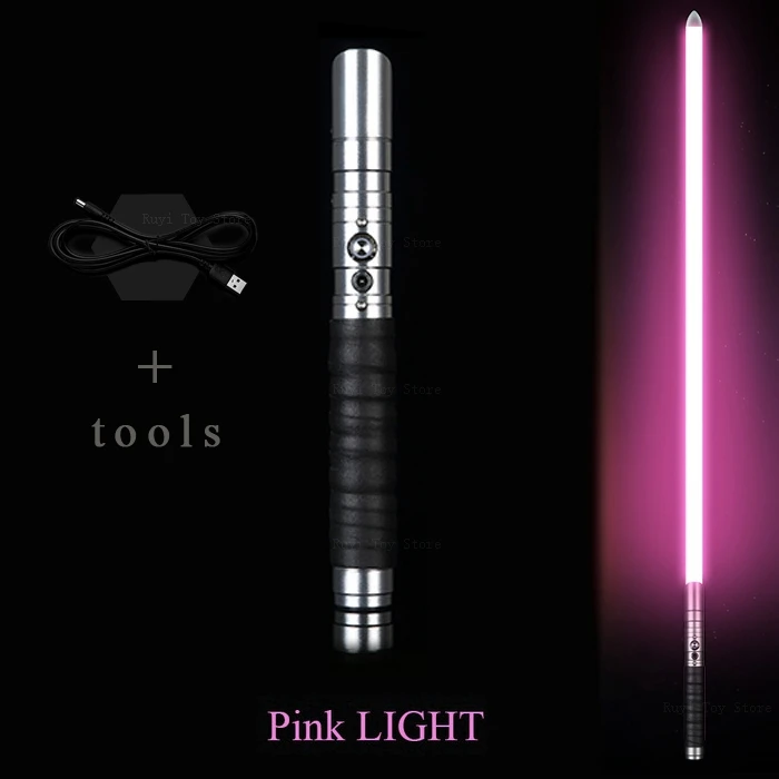 Светильник saber Jedi Sith Luke светильник Saber Force FX Heavy Dueling перезаряжаемый Цвет Изменение звука FOC Блокировка металлической ручкой меч - Цвет: silver-pink