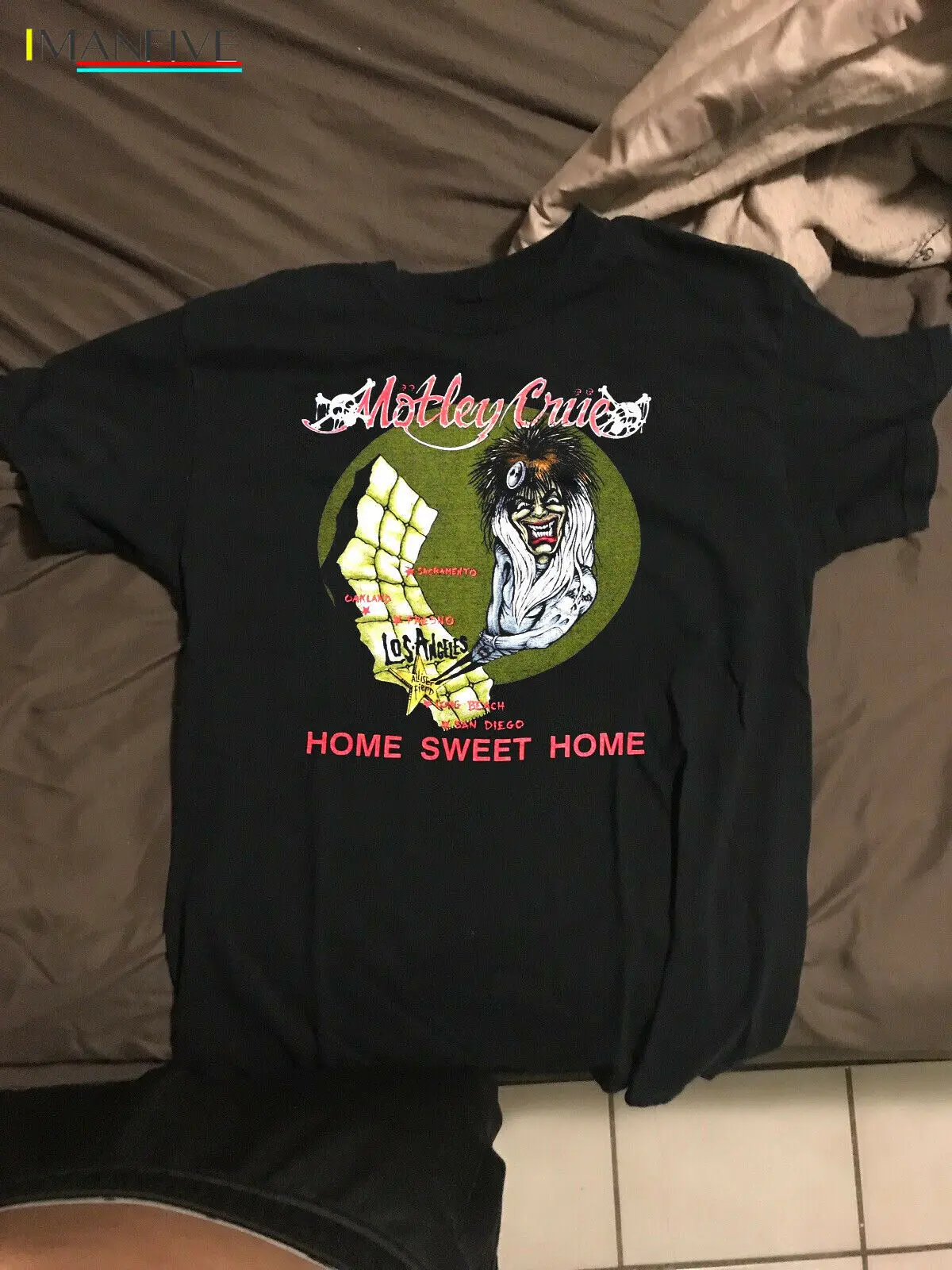 

VTG rare - MOTLEY CRUE california tour dates t shirt - DR FEELGOOD 1990 reprint Summer Short Sleeves Cotton T-Shirt top tee