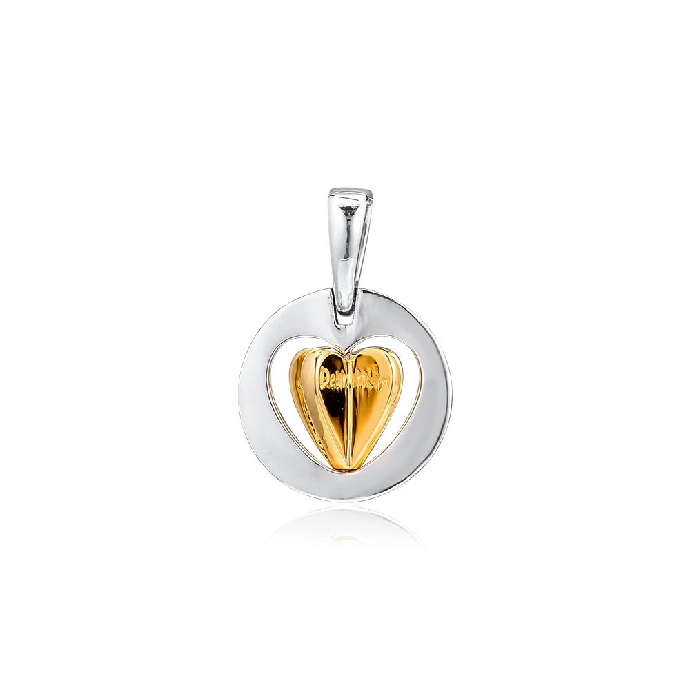 

Fandola Beads Silver 925 Jewelry Golden Heart Dangle Charm DIY Fits Bracelet Beads for Jewelry Making Sterling Silver Bead Charm