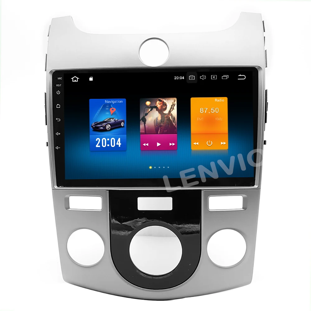 Discount Lenvio RAM 4G+32G Octa Core Android 8.0 CAR DVD GPS Navigation Player For KIA Cerato Forte 2008 2009 2010 2011 2012 Radio BT IPS 2