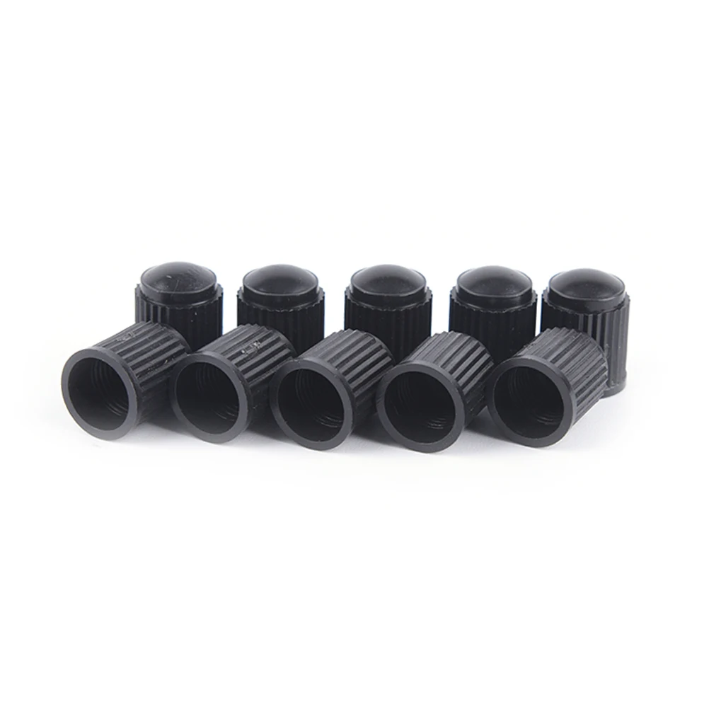 100pcs//lot Black Plastic Dust valve caps bike car wheel tyre air valve stem-e