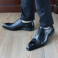 FELIX CHU Fashion Design Mens British font b Oxford b font Dress Shoes Genuine Leather Handmade
