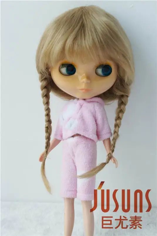 JD018 10-11 дюймов мохер парики Красивая Ана две косы BJD кукла парик Мода Кукла волосы