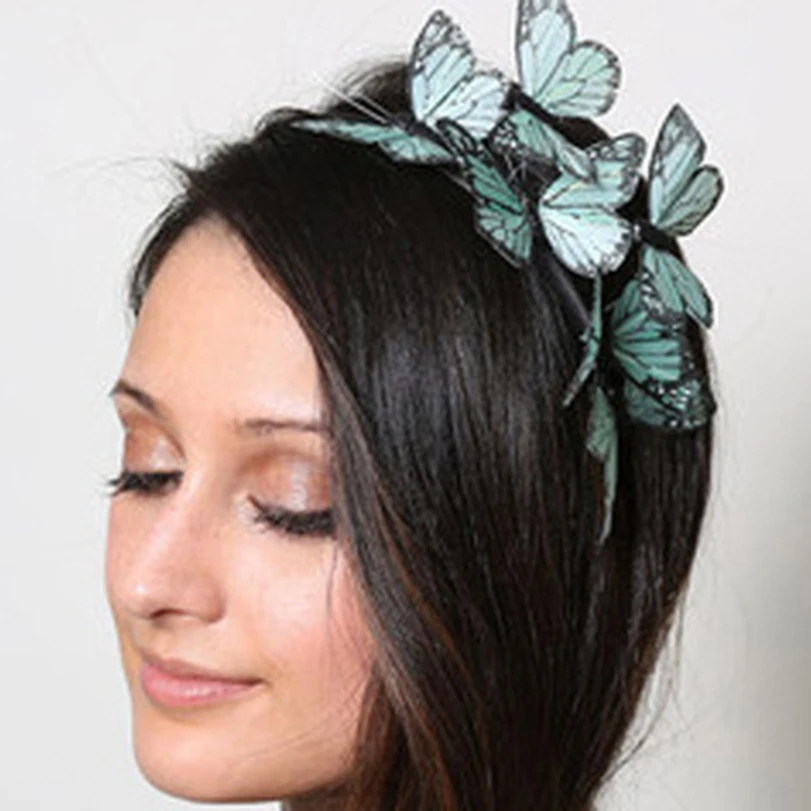 Haimeikang женская модная ткань имитация обруч с бабочкой свадебные аксессуары для волос женские новые принты повязки на голову