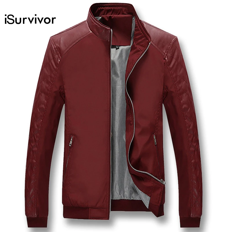 

iSurvivor 2019 Men Spring Autumn Jackets and Coats Jaqueta Masculina Male Casual Fashion Slim Fitted Zipper Jackets Hombre Men
