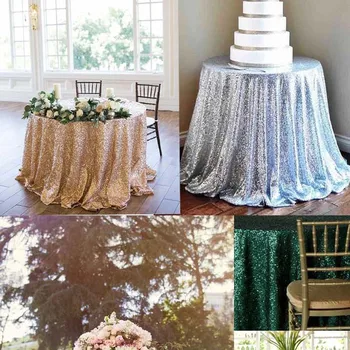 

10 PCS Colorful All Size Shiny Sequin Table Cloth Sparky Glitter Sequin Table Linen for Weeding Patry Decor