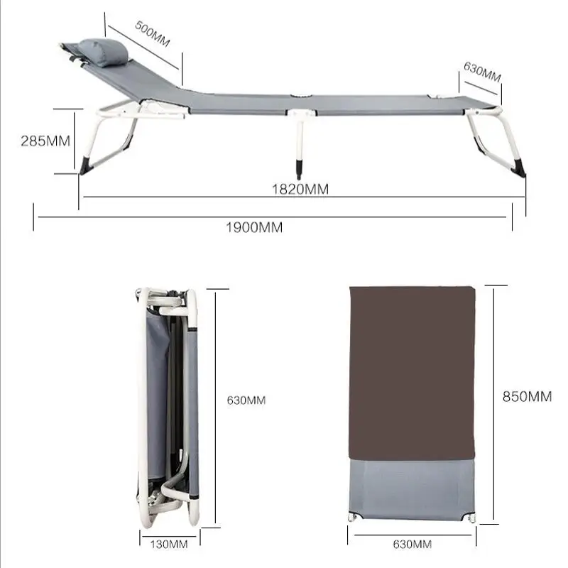 Multifunctional Simple Modern Folding Single Bed Household Office Leisure Noon Break Sun Chairs Beach Balcony Lying Bed