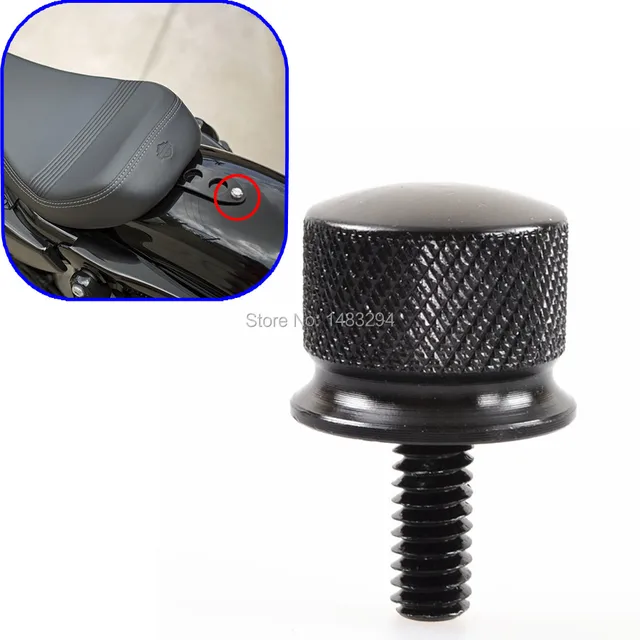 Black Billet Aluminum Knurled Seat Bolt Fits For Harley Fatboy RoadKing