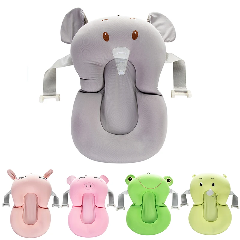 buy 1pc Cartoon Portable Baby Non Slip Bath Tub NewBorn Air Cushion Bed Chair Shelf Baby Shower Cute Animal Cartoon Baby Bath Pad