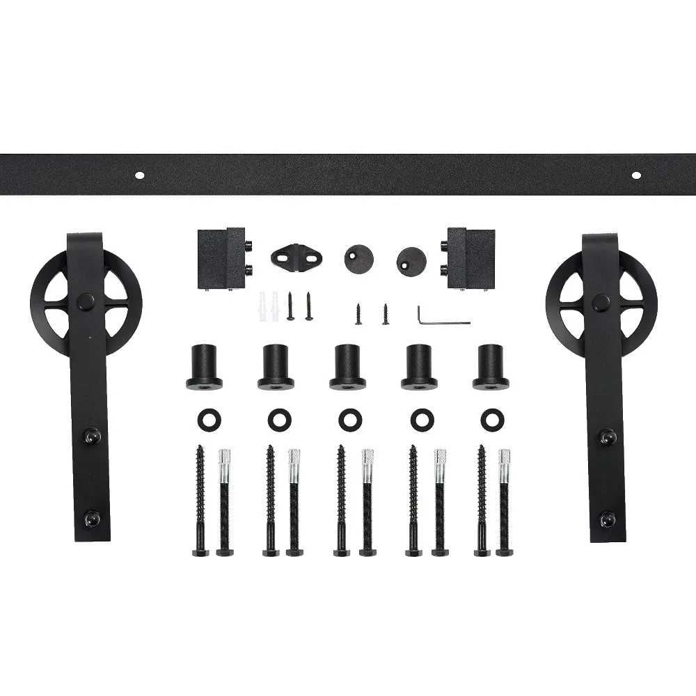 4.9FT/6FT/6.6FT черная углеродистая сталь большая вешалка ролик внутреннее оборудование для раздвижной двери сарая