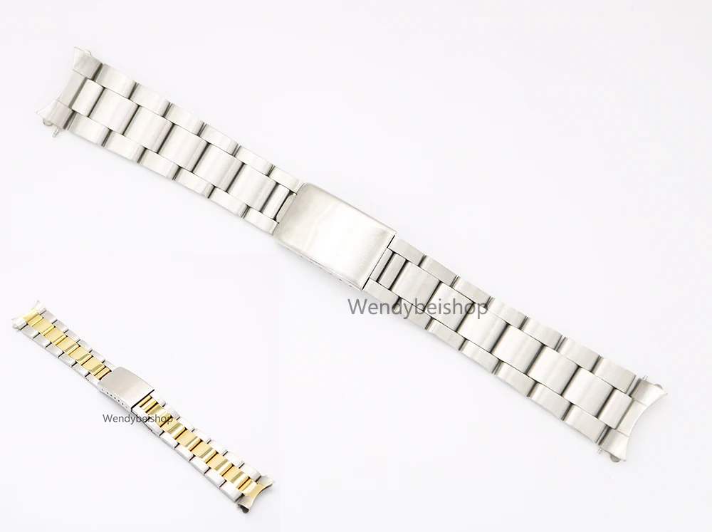 Prix pour 19 20mm 316L En Acier Inoxydable Deux Tons Or Argent Montre bande Courroie De Vieux Style Oyster Bracelet Creux Curved End Déploiement fermoir Prix pour 19 20mm 316L En Acier Inoxydable Deux Tons Or Argent Montre bande Courroie De Vieux Style Oyster Bracelet Creux Curved End Déploiement fermoir