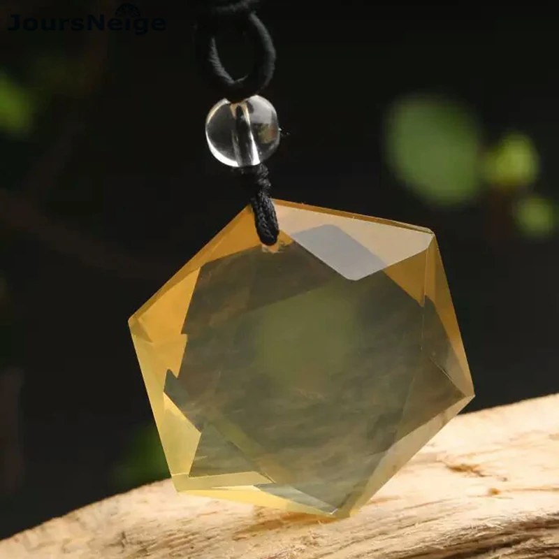Wholesale Yellow Natural Crystal Pendants Hexagram Facet Star Pendant Necklace Lucky Evil