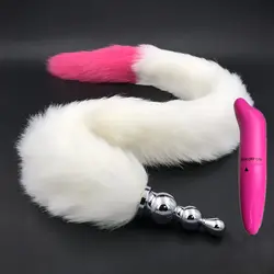 2 шт./партия вибратор и длинные 80 см белый и розовый красный хвост Анальная пробка секс-игрушки взрослые игры секс-товары секс-игрушки для