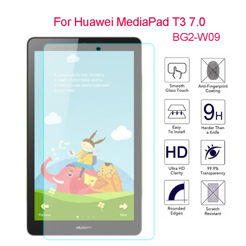 Закаленное стекло 9H для Huawei Mediapad T3 7 0 Wi Fi '' 2 шт.|Защитные экраны планшеов| |