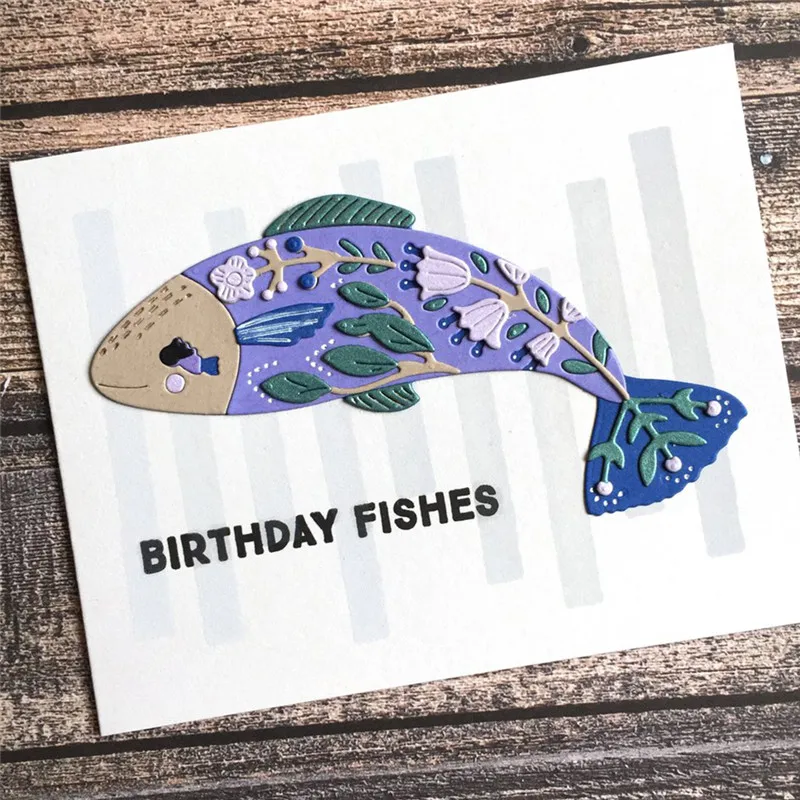 

DiyArts Make a Fish Die Metal Cutting Dies for Scrapbooking Card Making Album Embossing Crafts Die cut Craft Stencil New 2018