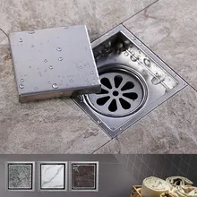 Нержавеющая сталь 11x11 см Невидимый Ванная комната Кухня Душ трапных отходов Решетка наполнитель