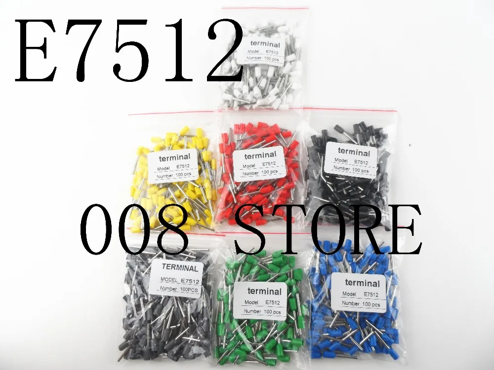 

100PCS 20AWG Long Tube Insulated End Terminal Wire Copper Crimp Connector E7512