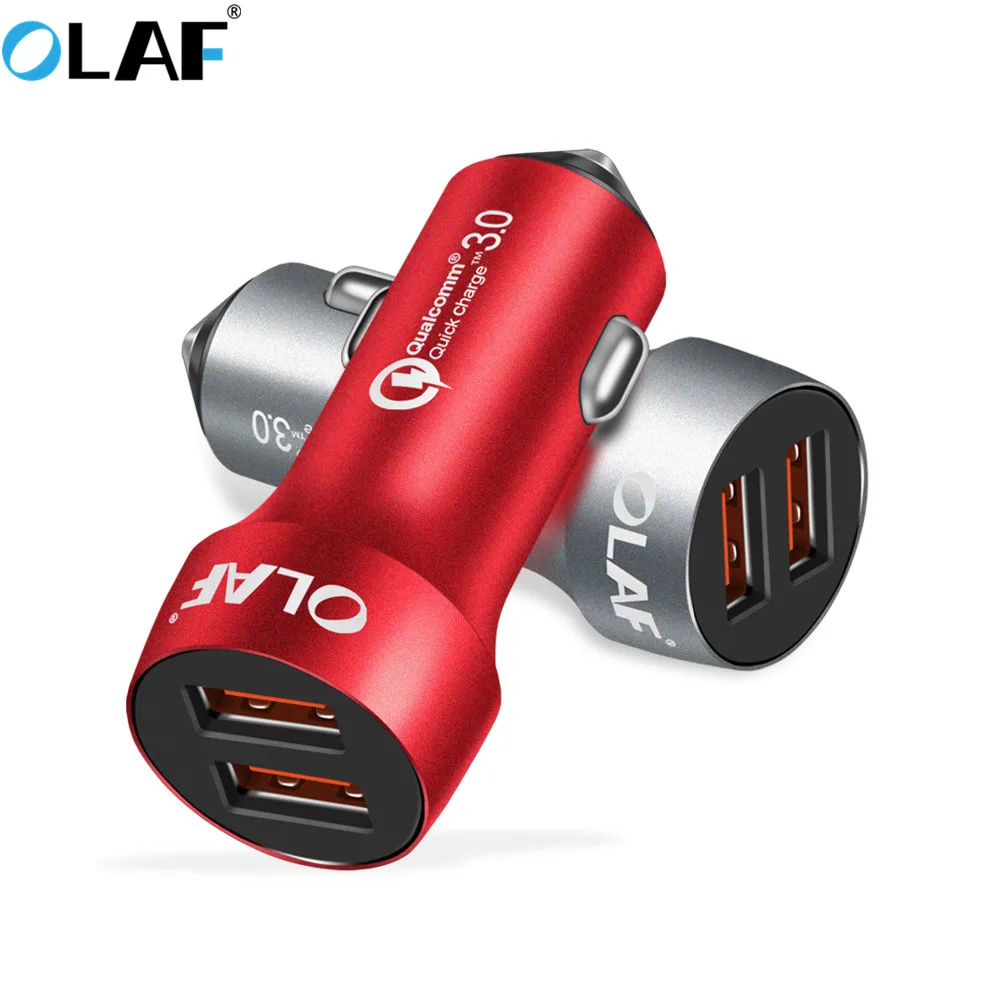 

OALF Dual USB Metal Car Charger Quick Charge 3.0 Fast Charging For Phone in Car For iphone/Samsung/Xiaomi Mobile Quick Charger