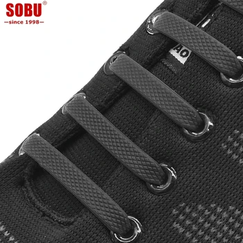 

SOBU Brand 8 Different Sizes Unisex Running No Tie Shoelaces Elastic Silicone Shoe Lace All Sneakers Fit Strap T002