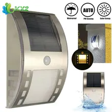 Waterproof Solar Power 3 LED Light PIR Motion Sensor Outdoor Garden Yard Pathway Street Stair Step Security Wall Night Lamp