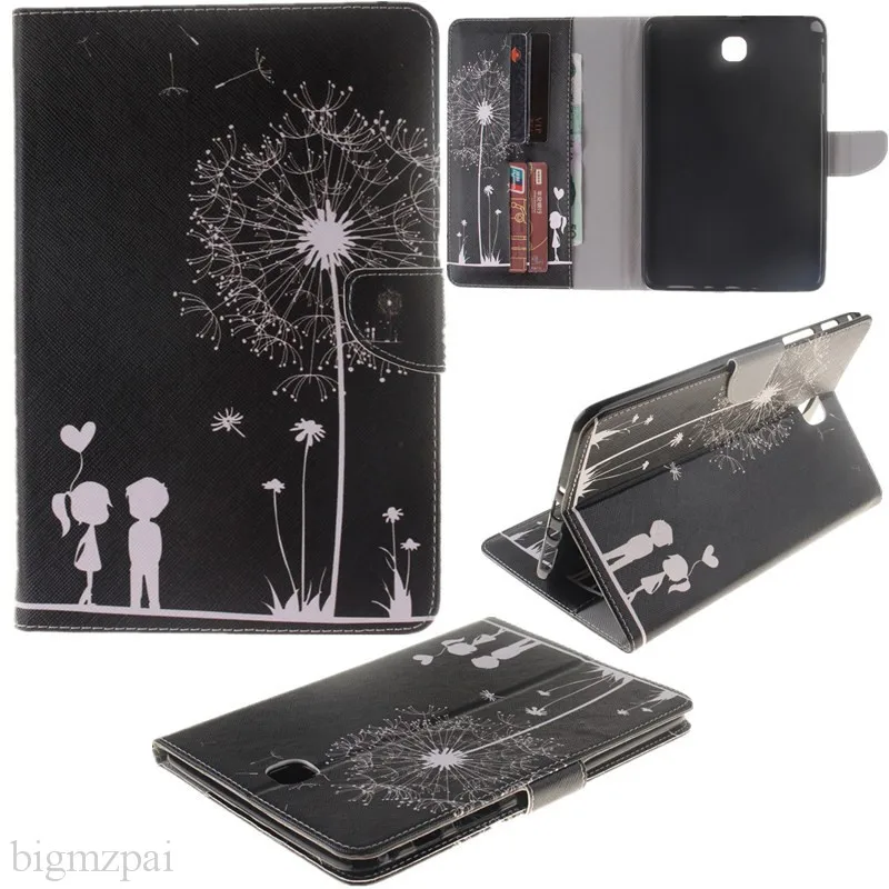 Flower PU Leather Wallet Case For Samsung Galaxy Tab A 8.0 inch T350 T351 T355 P350 SM-T355 Case Girl Boy Stand FlipTablet Cover (62)