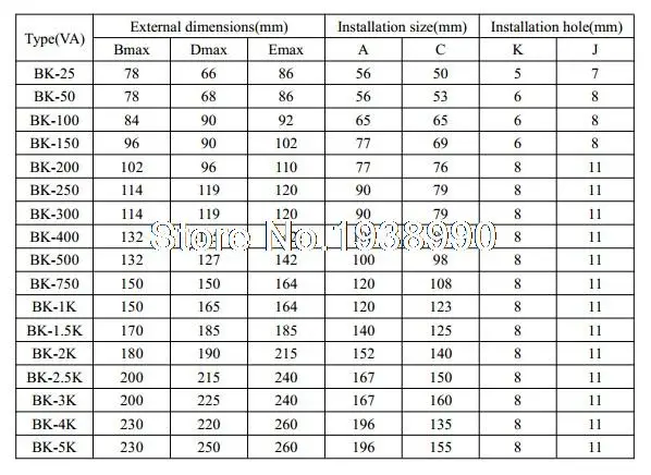 1) выход AC 6,3 V 12V 24V 36V 110V 220V однофазный трансформатор управления 25VA