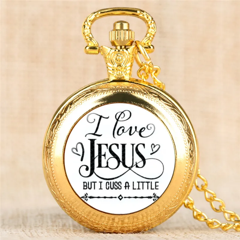 Reloj Mujer I love Jesus серии кварцевые карманные часы ретро для мужчин для женщин классический подарок для карманные часы звено цепи