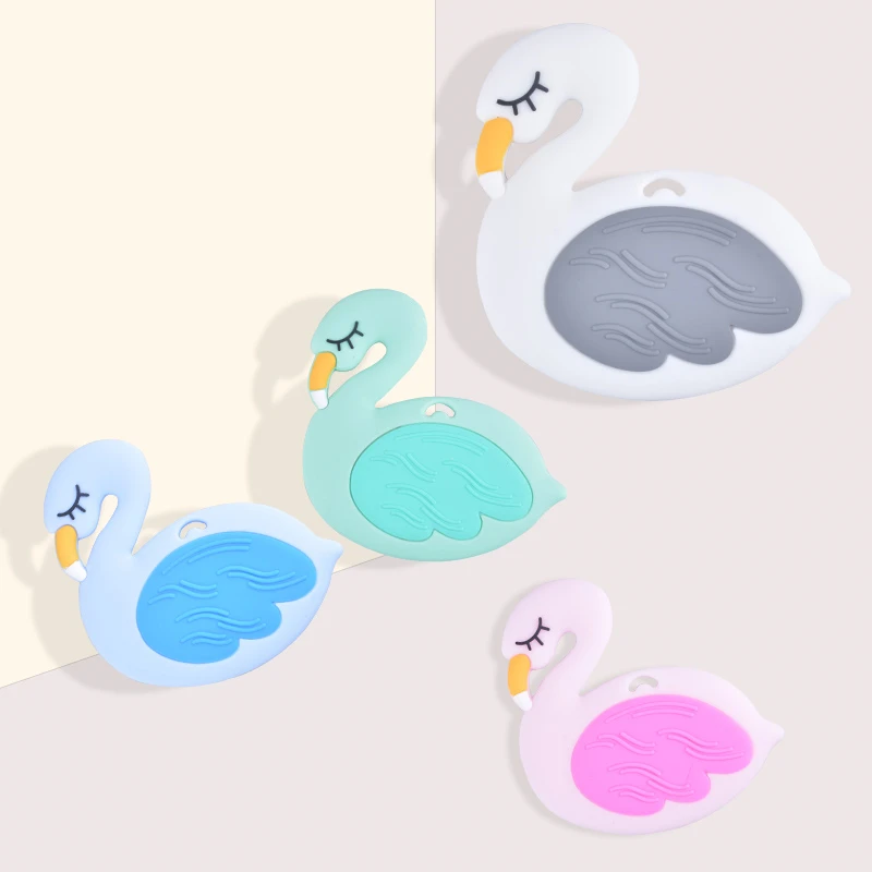 

Food Grade Silicone Teethers Animal Swan Pattern Baby Teether Infant Baby Chew Charms Kids Teething Gift Toddler Toys