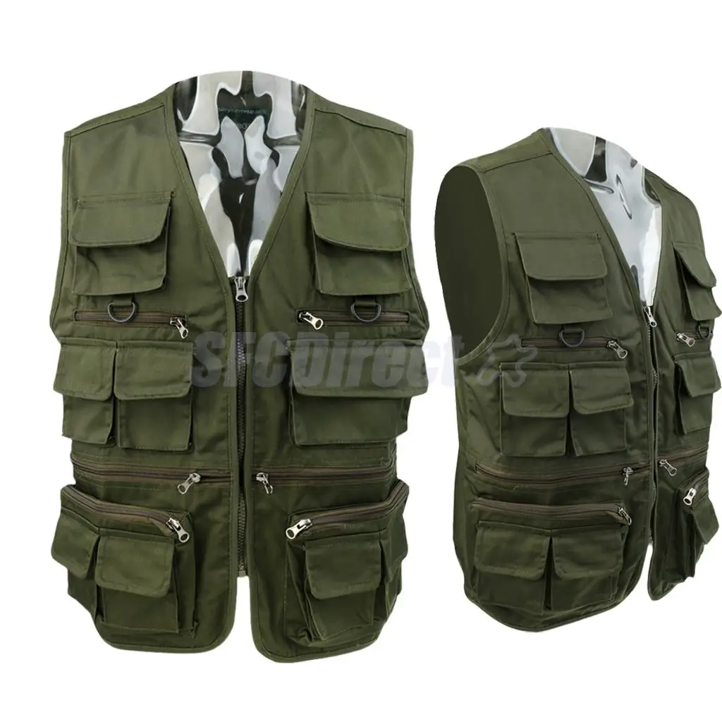 

Fly Fishing Vest Mens Outdoor Multi-Pocket Quick-Dry Fishing Hunting Clothes Male Vest Overalls Wear Photography Vests