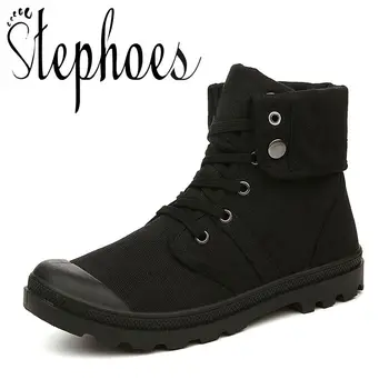 

Stephoes 2020 Men Autumn Winter Fashion Canvas Boots High-top Military Ankle Boots Botas Homme Men Comfort Hot Sale Sneakers