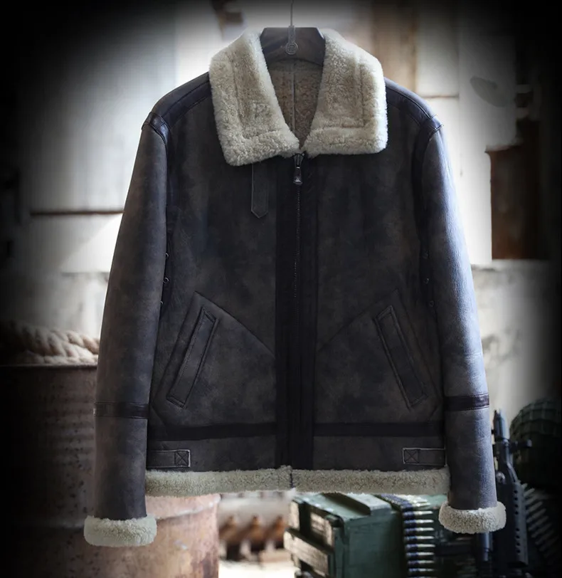 Мужская куртка из натуральной кожи мужские куртки из овчины пальто короткий дизайн мужские винтажный из натуральной кожи меховая шуба уличная одежда зимняя ретро
