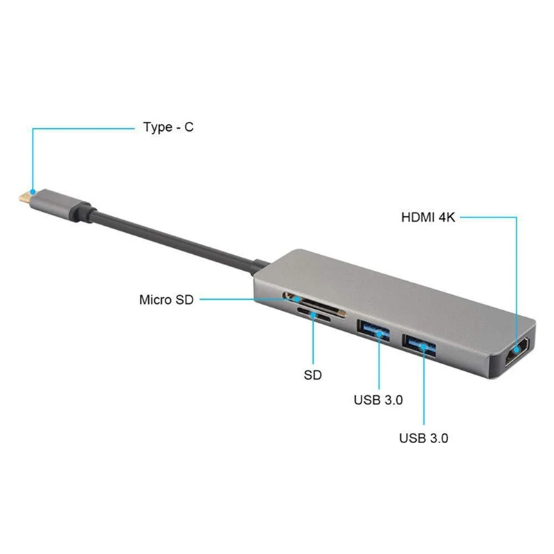 Устройство для чтения карт памяти Trumsoon Type C к Gigabit RJ45 Lan HDMI 4K USB 3 0 SD TF адаптер MacBook