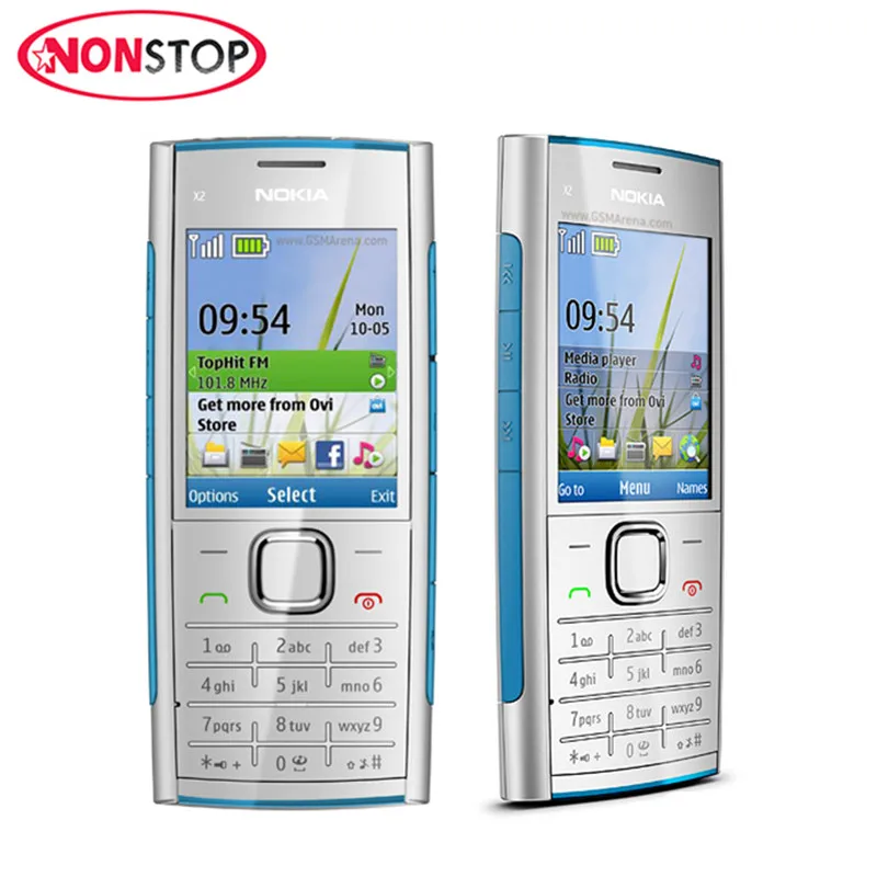 

Nokia X2-00 Original unlocked mobile phone 5.0MP Camera Bluetooth FM MP3 MP4 player x2 refurbished cheap cell phone