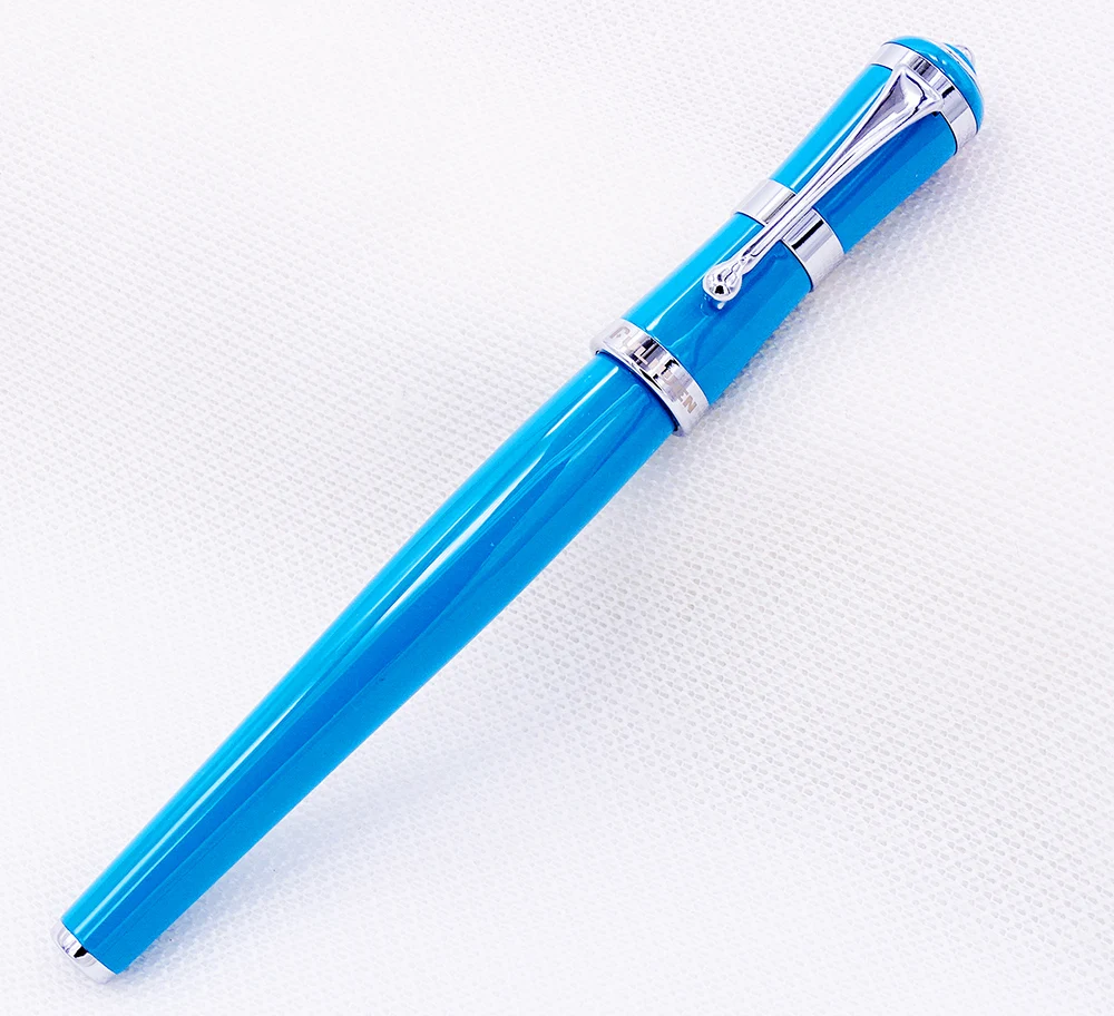 Fuliwen 2051 металлическая шариковая ручка, свежая Мода Стиль тонкий точка 0,5 мм Красивый синий для офиса дома школы, мужчин и женщин - Цвет: Sky Blue