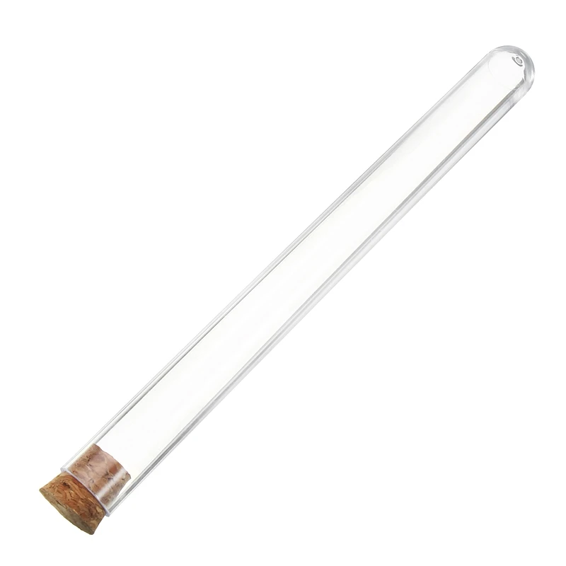 

50pcs Newest Transparent Plastic Test Tubes With Corks Stoppers Laboratory Educational Suppy Empty Scented tea Tube 150x15mm