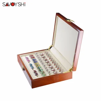 

20pairs Capacity Cufflinks box Luxury Jewelry ring Gift Boxes High Quality Painted Wooden Box Case 240*180*55mm SAVOYSHI brand