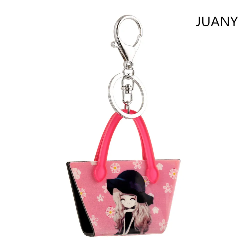 Cute Mini Leather Keychain Small Women Bag Charms Multifunction Woman