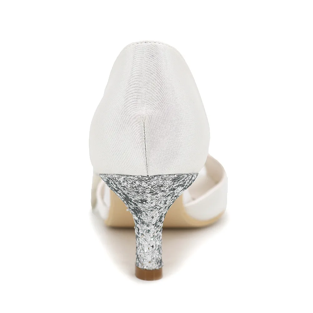 Вечерние туфли лодочки с блестками на каблуке|glitter heels|shoes bridalheels white |