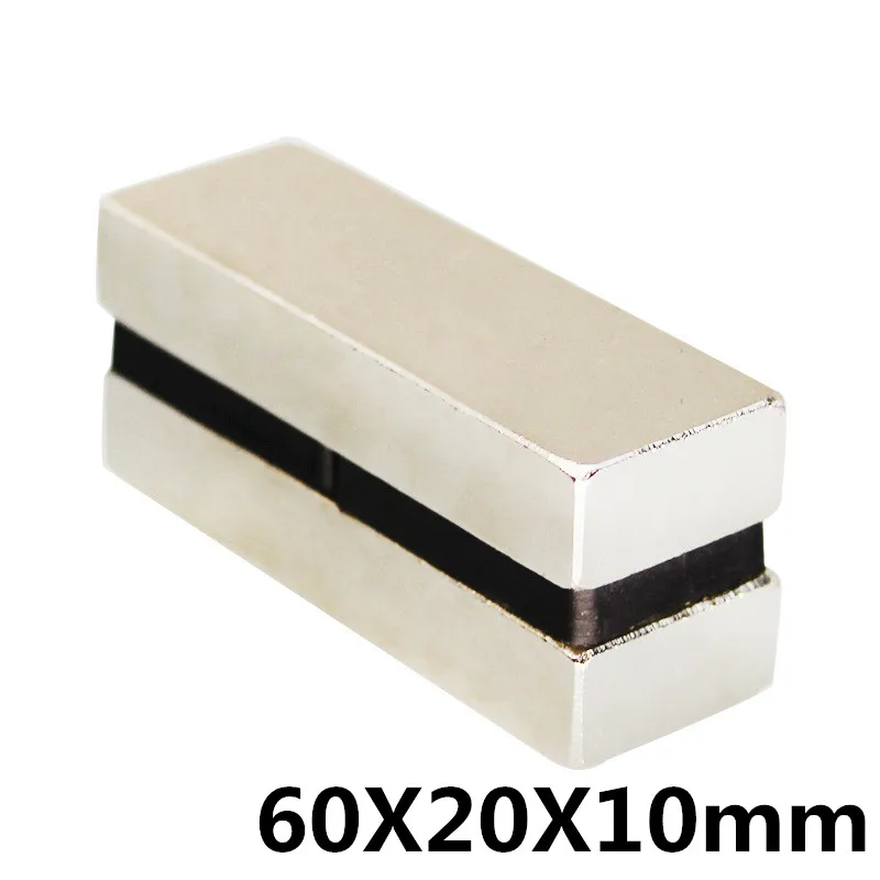 

1Pcs 60x20x10mm Neodymium Magnet Block N35 Permanent Super Strong Powerful Small Magnetic Magnets Square
