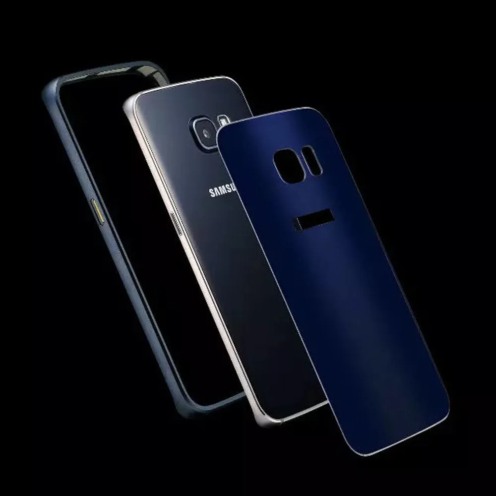 

Luxury Plating Back Aluminum Frame Metal Coque Protective Phone Case for Samsung Galaxy S7 Edge Plus Phone Housing Shell Cover