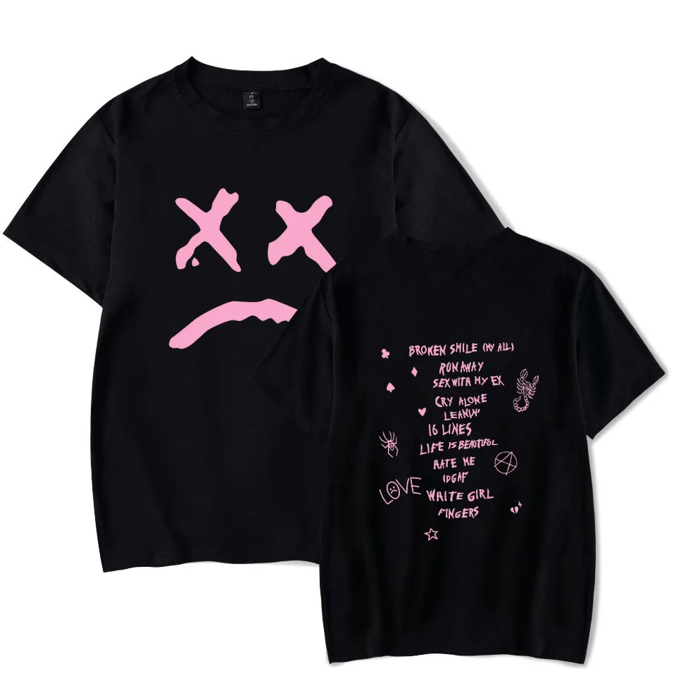 

2019 New European and American Singer Lillpeep Street Fashion Loose Korean Short-sleeved T-shirt for Men and Women